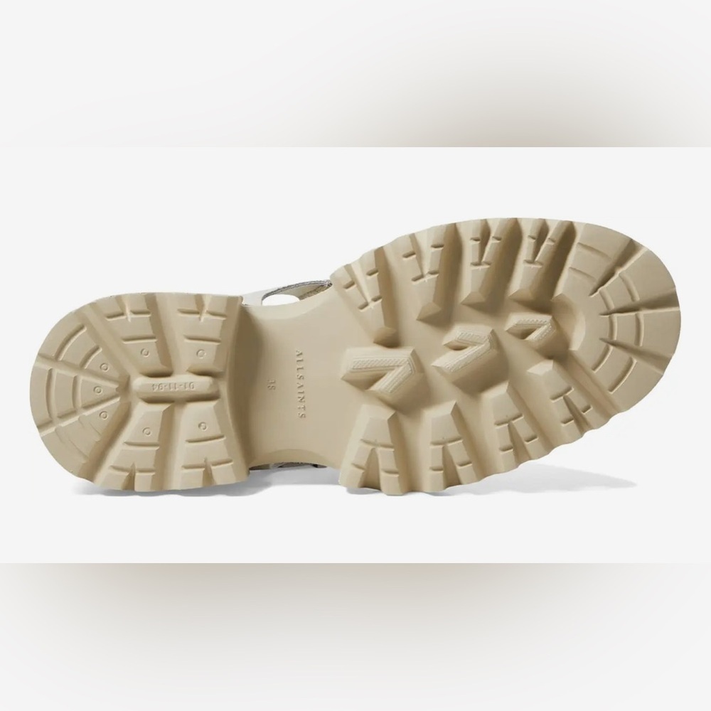 ALL SAINTS Designer Nessa Chunky Leather Buckle Sandals Size 8 - Picture 8 of 9